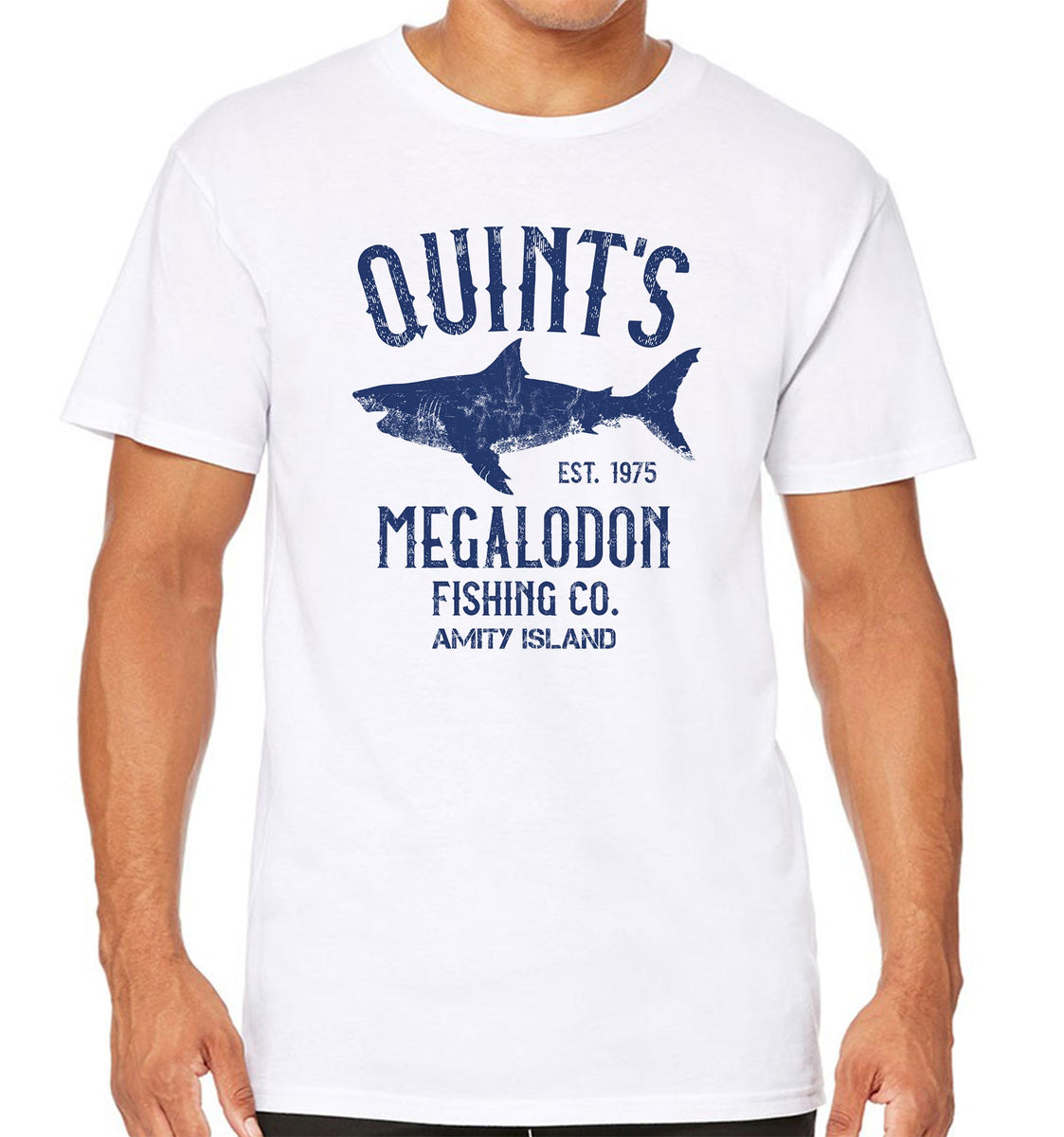 Quint's Megalodon Shark Fishing - The Meg T-Shirt oversized t shirts blank  t shirts blondie t shirt tops mens tall t shirts - AliExpress